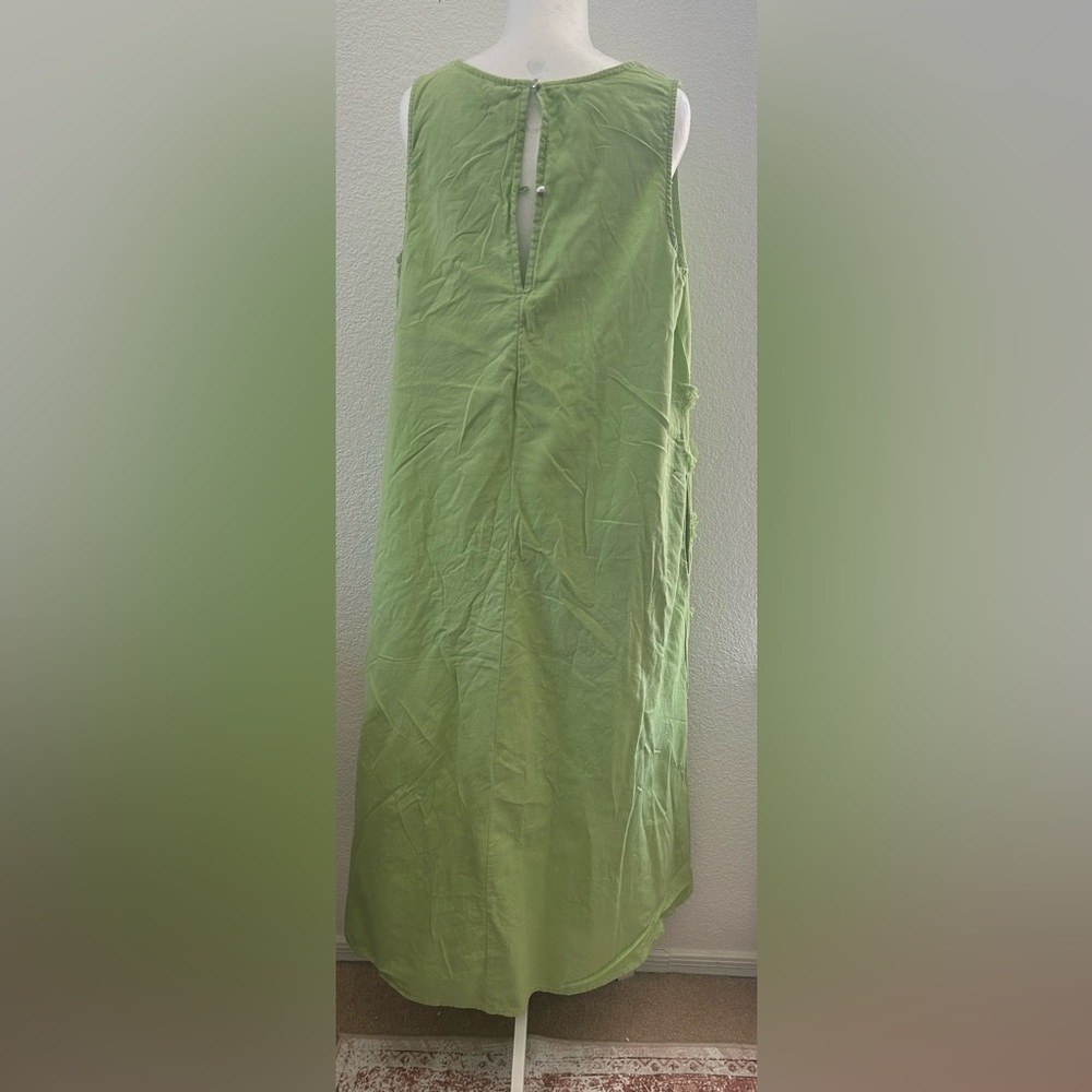 ASHLEY STEWART Green Sleeveless Layered Dress LINEN.It doesn't have a size tag - Picture 6 of 10